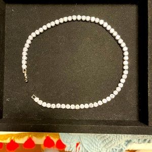 Tennis necklace choker CZ high end costume jewelry.